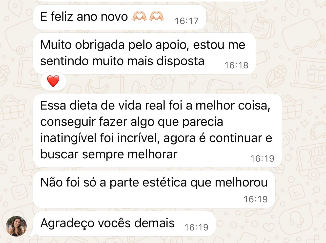 Depoimento — Essa dieta de vida real foi a melhor coisa, conseguir fazer algo que parecia inatingível foi incrível.
