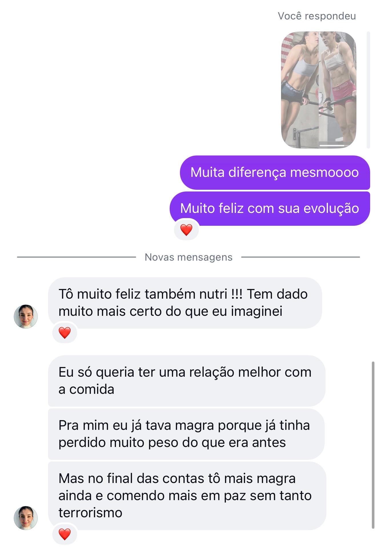 Depoimento — Tô muito feliz, tem dado muito mais certo do que eu imaginei. Comendo mais em paz sem tanto terrorismo.
